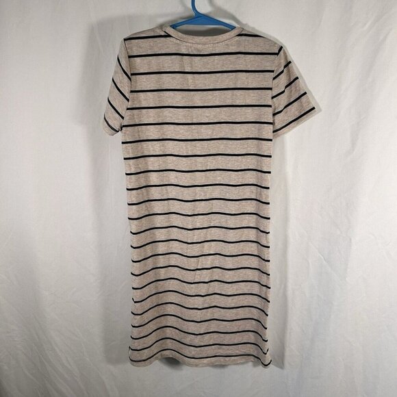 Hayden Girls Dress Women's Large Light Brown Striped Short Sleeve Cotton Blend - Picture 8 of 10